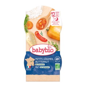 Babybio Večerní menu zelenina, dýně, rýže 12m+ 2x200 g