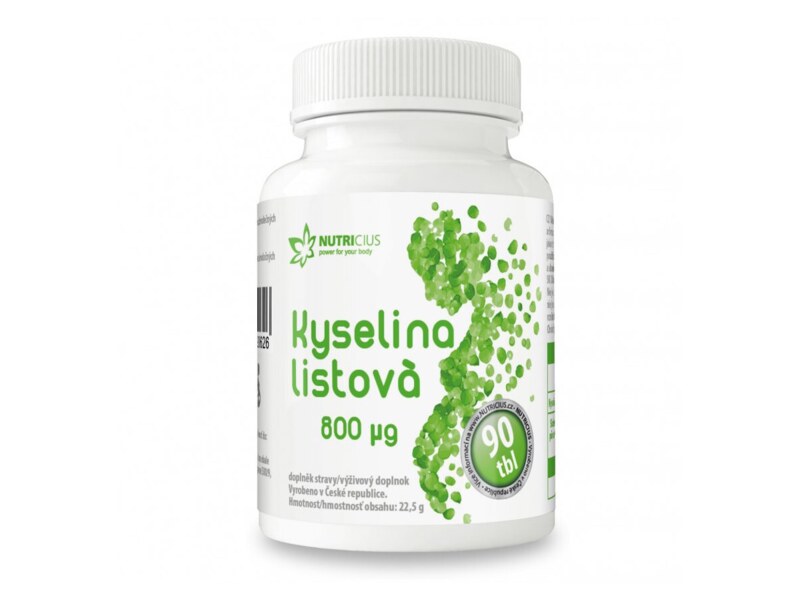 Nutricius Kyselina listová 800 mcg 90 tablet Nutricius Kyselina listová 800 mcg 90 tablet