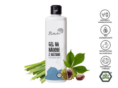Natasha Gel na nádobí z kaštanů Citronová tráva 500 ml