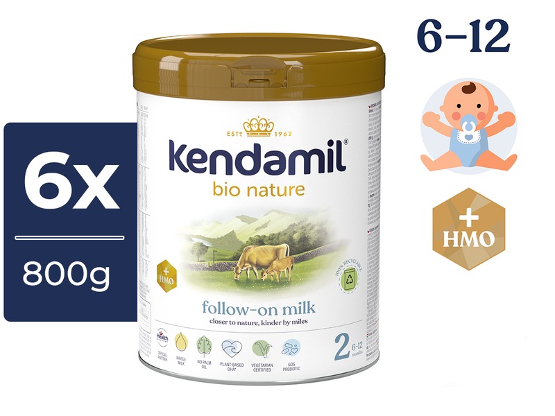 Kendamil BIO Nature 2 pokračovací mléko 6+ měsíců 6x800 g