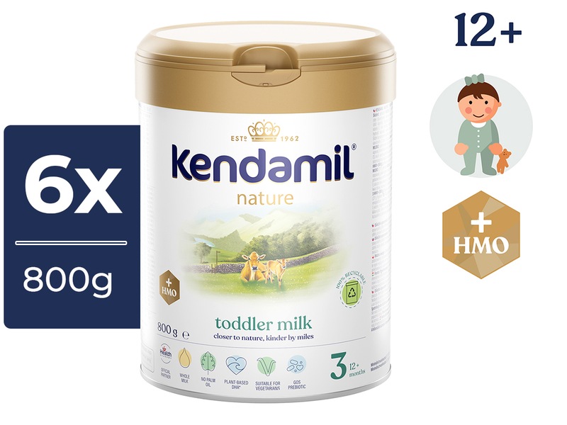 Kendamil Nature 3 batolecí mléko 12+ měsíců 6x800 g 