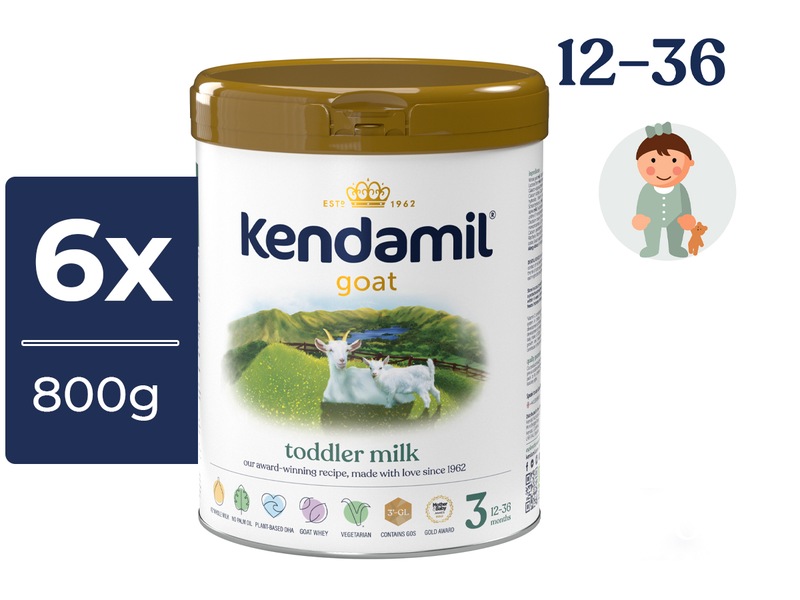 Kendamil Kozí 3 batolecí mléko 6x800 g