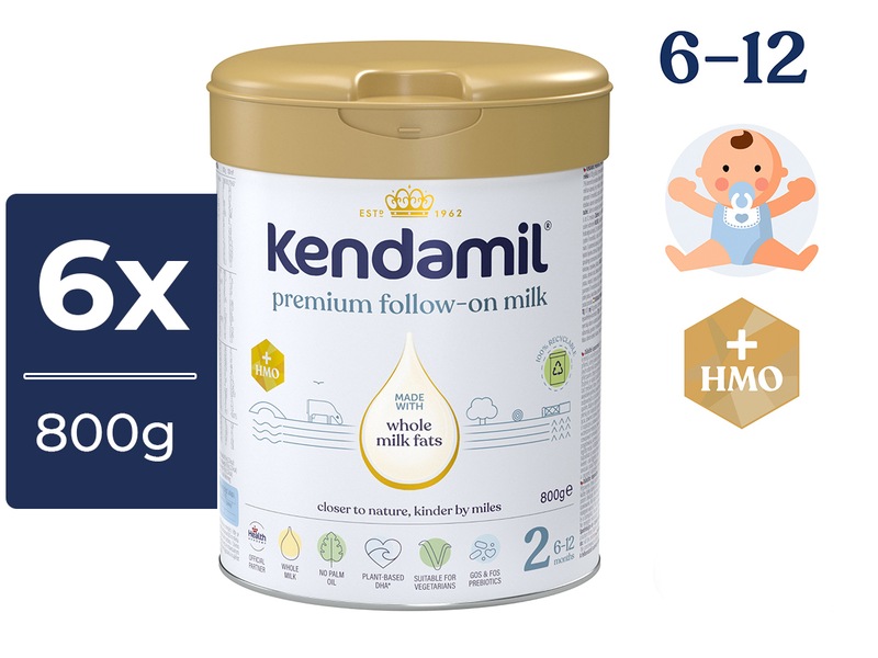 Kendamil Premium 2 pokračovací mléko 6+ měsíců 6x800 g  