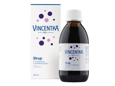 Vincentka sirup s jitrocelem a mateřídouškou 200 ml