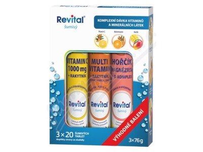 Revital C vitamin + Multivitamin + Hořčík 3x20 šumivých tablet