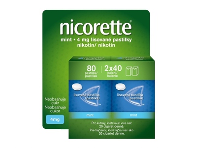 Nicorette Mint 4 mg 2 x 40 lisovaných pastilek