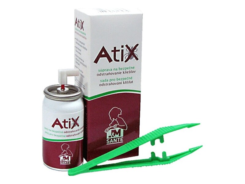 Atix sada pro bezpečné odstraňování klíšťat sprej 9 ml + pinzeta
