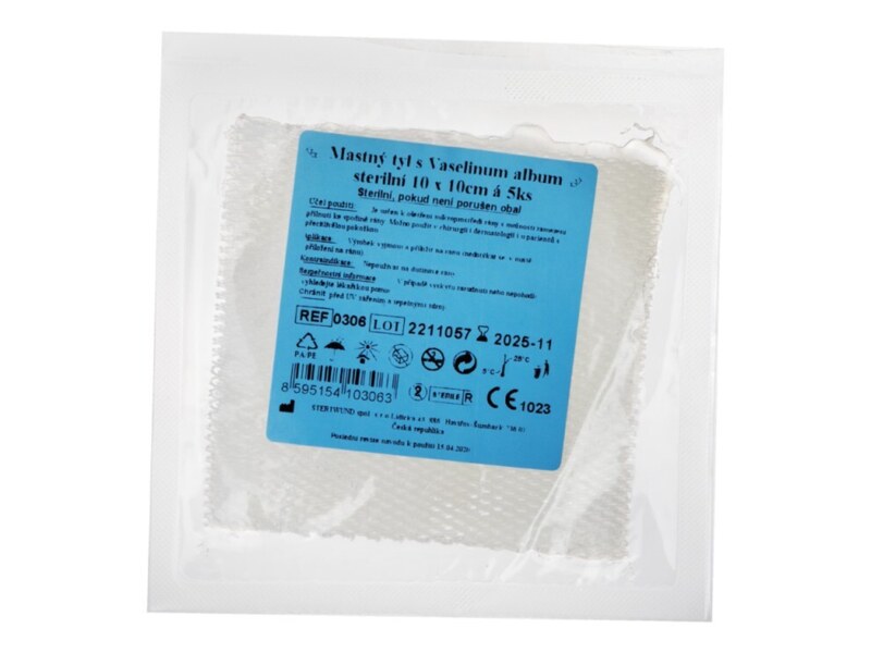 Steriwund Krytí sterilní - mastný tyl 10x10 cm/5 ks