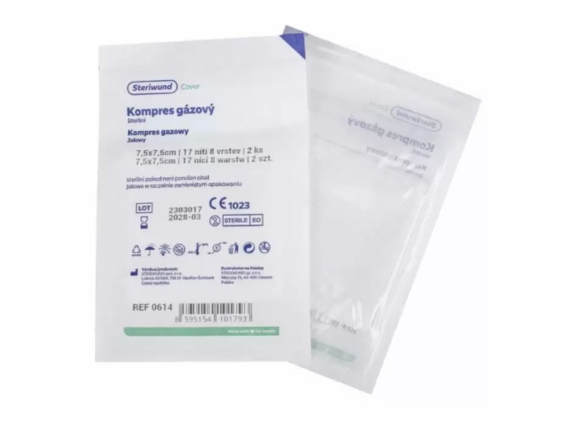 Steriwund Gáza hydrofilní sterilní 7,5x7,5 cm 2 ks