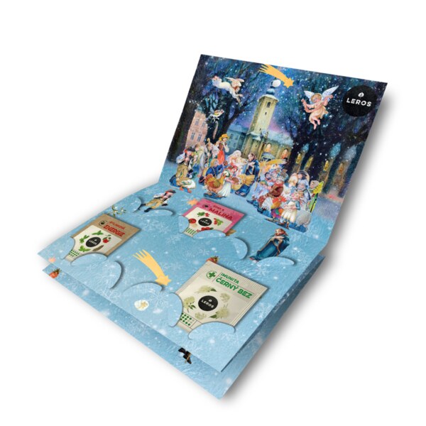 Leros Bylinný adventní kalendář s betlémem 24 sáčků Leros Bylinný adventní kalendář s betlémem 24 sáčků