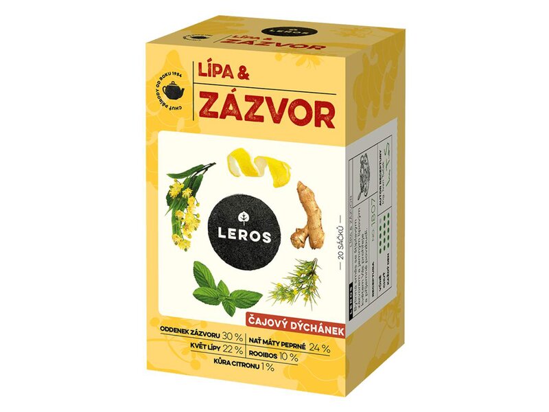 Leros Čajový dýchánek Lípa a Zázvor 20x2 g