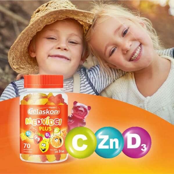 Celaskon Medvídci Plus pro děti od 3 let 70 ks
