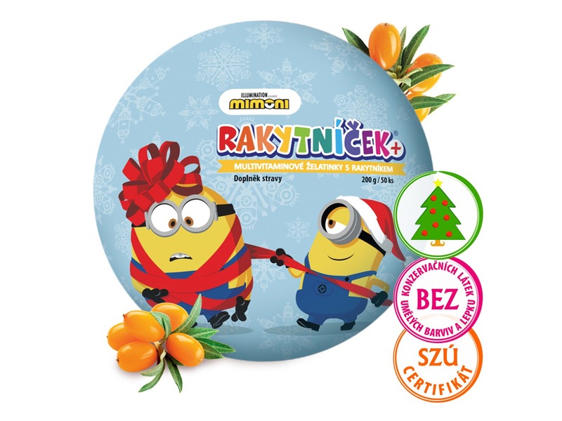 Rakytníček+ želatinky Mimoni Vánoční koule 50 ks