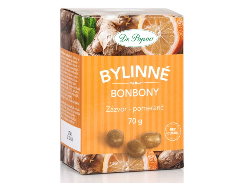 Dr. Popov Bonbony Zázvor-pomeranč 70 g