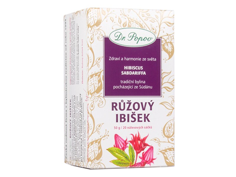 Dr. Popov Čaj Růžový ibišek nálevové sáčky 20x1,5 g
