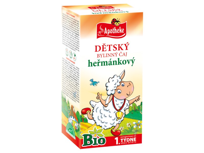Apotheke BIO Dětský bylinný čaj heřmánkový nálevové sáčky 20x1 g Apotheke BIO Dětský bylinný čaj heřmánkový nálevové sáčky 20x1 g