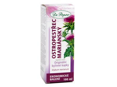 Dr. Popov Kapky bylinné Ostropestřec mariánský 100 ml Dr. Popov Kapky bylinné Ostropestřec mariánský 100 ml