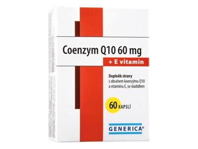 Coenzym Q10 60 mg + E vitamín Generica 60 kapslí