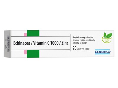 Echinacea/Vitamin C 1000/Zinc Generica 20 šumivých tablet