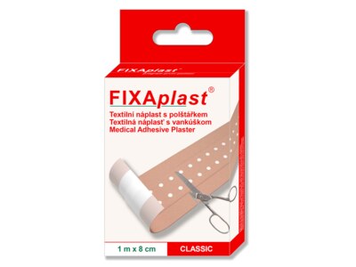 Fixaplast Classic náplast s polštářkem 1 m x 8 cm 1 ks