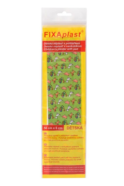 Fixaplast Dětská náplast s polštářkem 0,5 m x 6 cm 1 ks Fixaplast Dětská náplast s polštářkem 0,5 m x 6 cm 1 ks