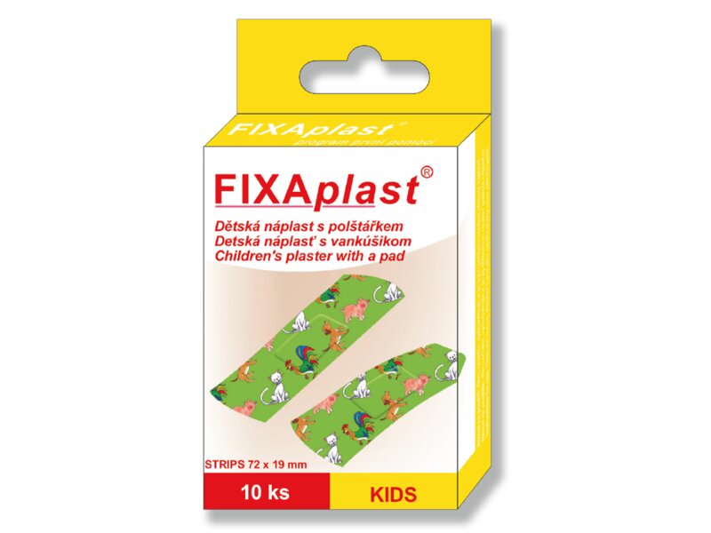 Fixaplast Kids strip náplast s polštářkem 10 ks Fixaplast Kids strip náplast s polštářkem 10 ks