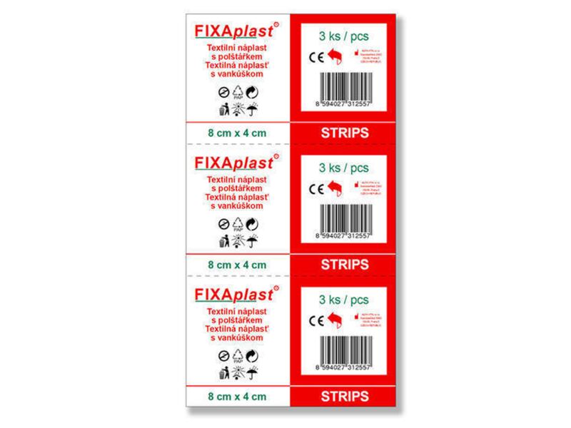Fixaplast Strip 8 x 4 cm 3 ks