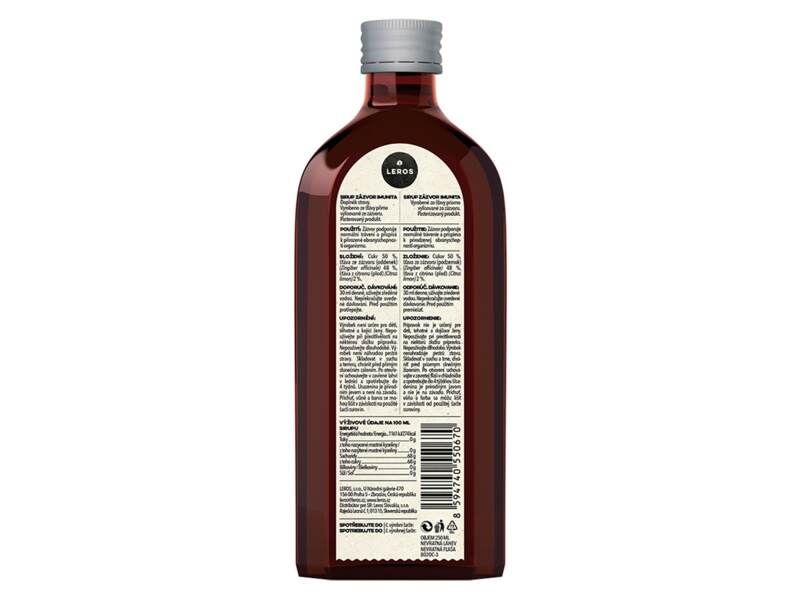 Leros Sirup Imunita zázvor 250 ml