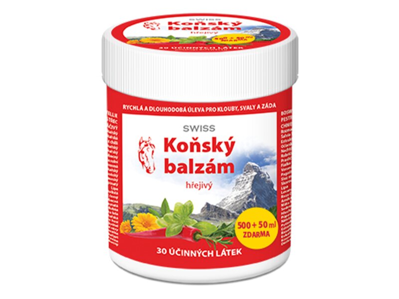 Koňský balzám SWISS hřejivý 500+50 ml