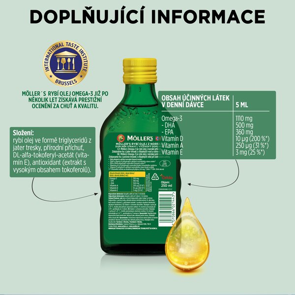 Mollers Omega 3 Natur olej 250 ml