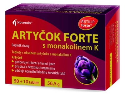 Noventis Artyčok Forte s monakolinem K 50+10 tablet