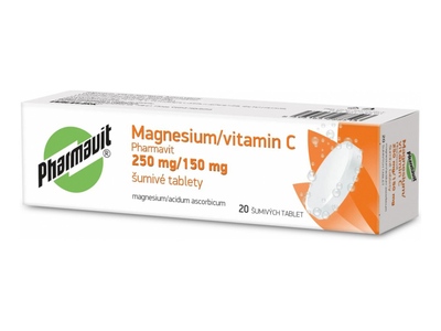 Pharmavit Magnesium/vitamin C 250mg 20 šumivých tablet