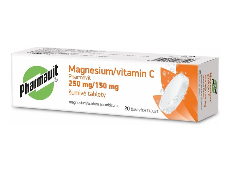 Pharmavit Magnesium/vitamin C 250mg 20 šumivých tablet