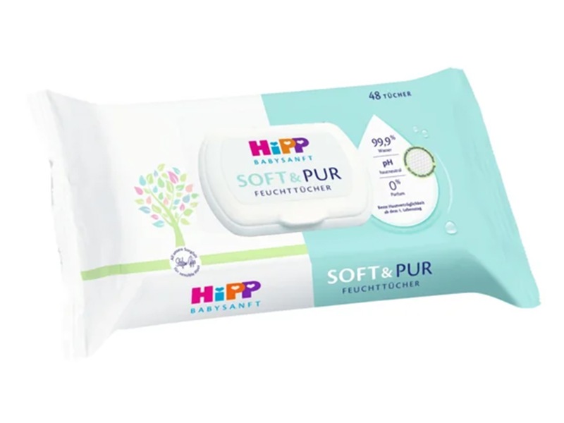 Hipp Babysanft Soft a Pur vlhčené ubrousky 18x48 ks
