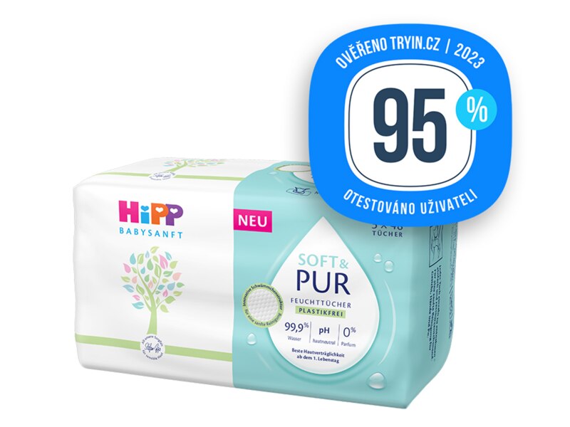 Hipp Babysanft Soft a Pur vlhčené ubrousky 3x48 ks