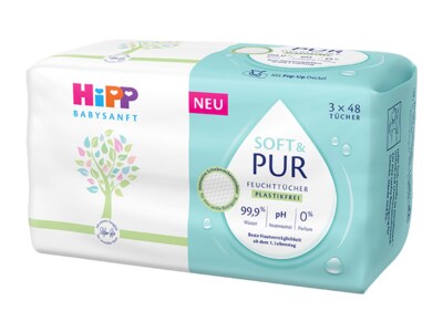 Hipp Babysanft Soft a Pur vlhčené ubrousky 3x48 ks