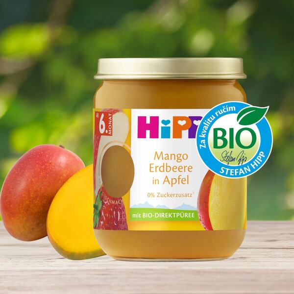 Hipp BIO Jablka s mangem a jahodami 5m 160 g