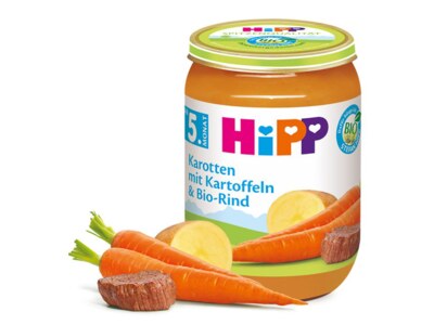 Hipp BIO Mrkev, brambory a hovězí maso 5m 190 g