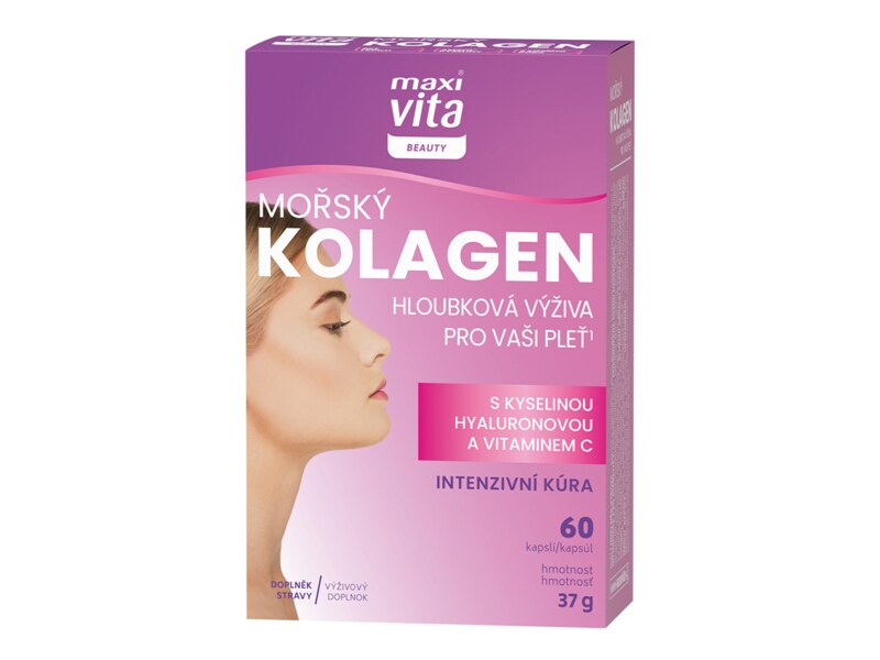 Maxi Vita Beauty Mořský kolagen + kyselina hyaluronová 60 kapslí