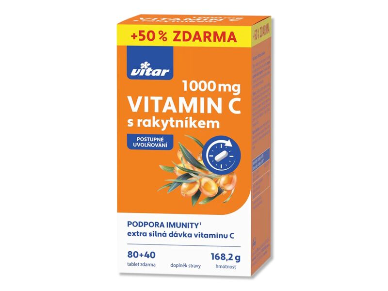 Vitar Vitamín C 1000 mg + Rakytník 120 tablet Vitar Vitamín C 1000 mg + Rakytník 120 tablet