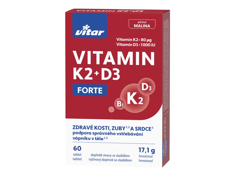 Vitar Vitamín K2 + D3 Forte 60 tablet
