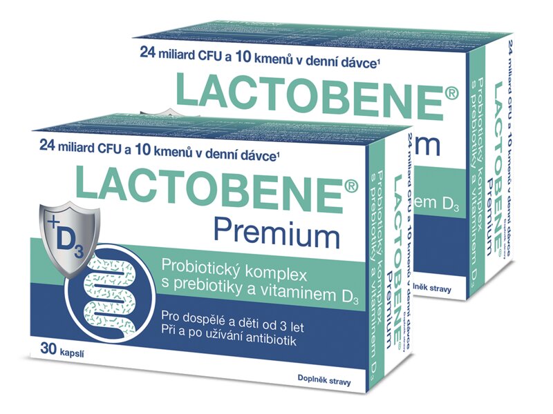 Lactobene Premium probiotika s vitaminem D3 30 kapslí 1+1 ZDARMA