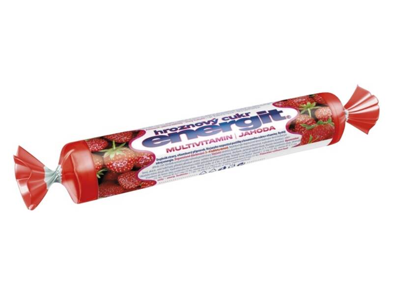 Energit Hroznový cukr Multivitamín jahoda 17 tablet