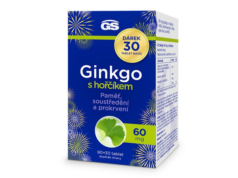 GS Ginkgo 60 mg s Hořčíkem 90+30 tablet Dárkové balení