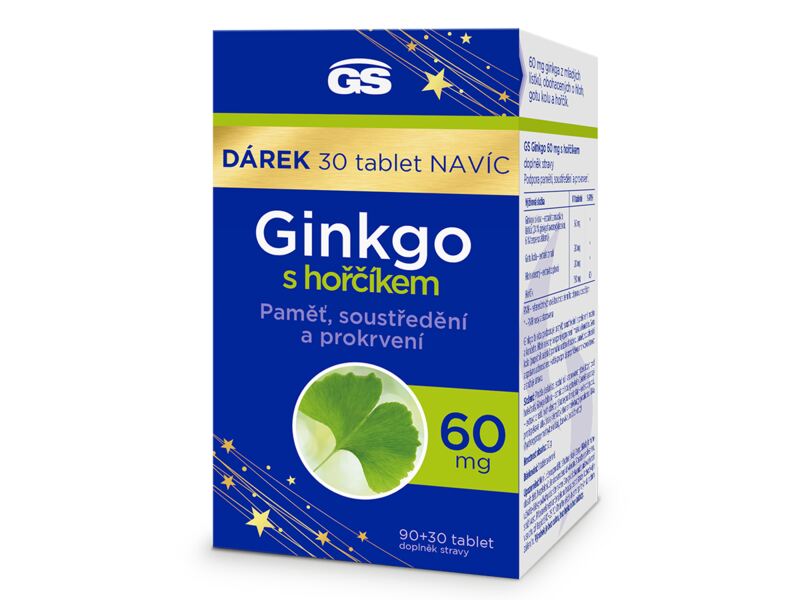GS Ginkgo 60 mg s Hořčíkem 90+30 tablet Dárkové balení
