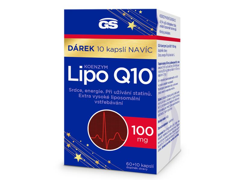 GS Koenzym Lipo Q10 100 mg 60+10 kapslí Dárkové balení