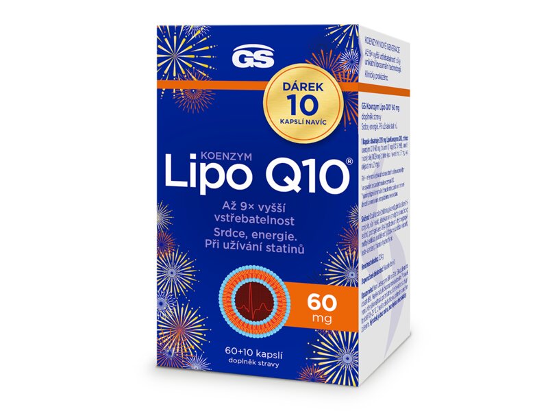 GS Koenzym Lipo Q10 60 mg 60+10 kapslí Dárkové balení