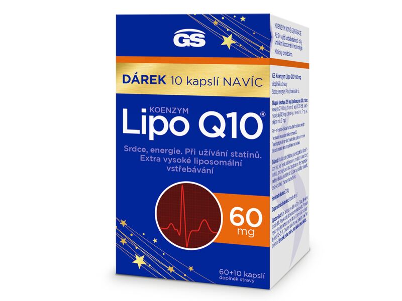 GS Koenzym Lipo Q10 60 mg 60+10 kapslí Dárkové balení