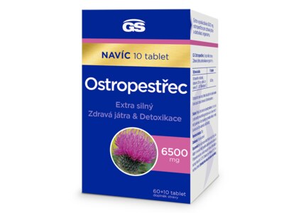 GS Ostropestřec 6500 mg 60+10 tablet Dárkové balení GS Ostropestřec 6500 mg 60+10 tablet Dárkové balení