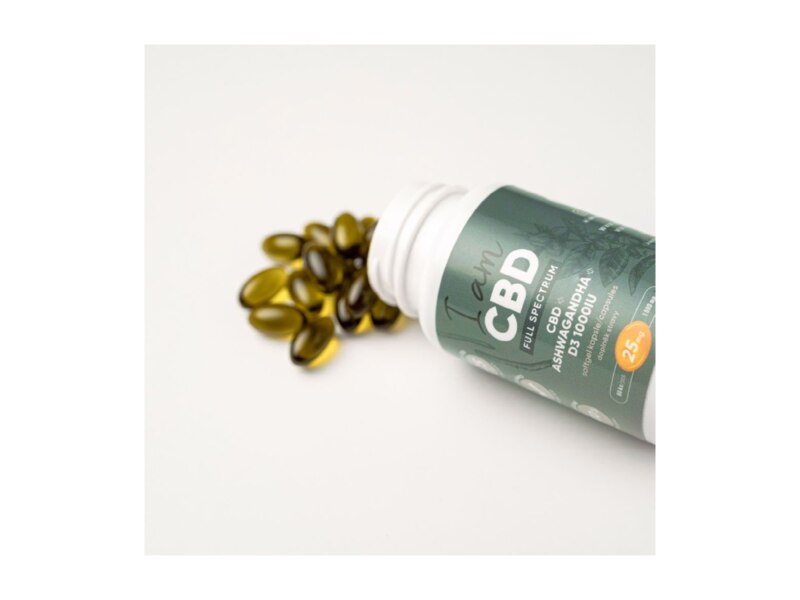 I am CBD Full spectrum CBD 1 500 mg + Vitamín D3 + Ashwagandha 60 kapslí 